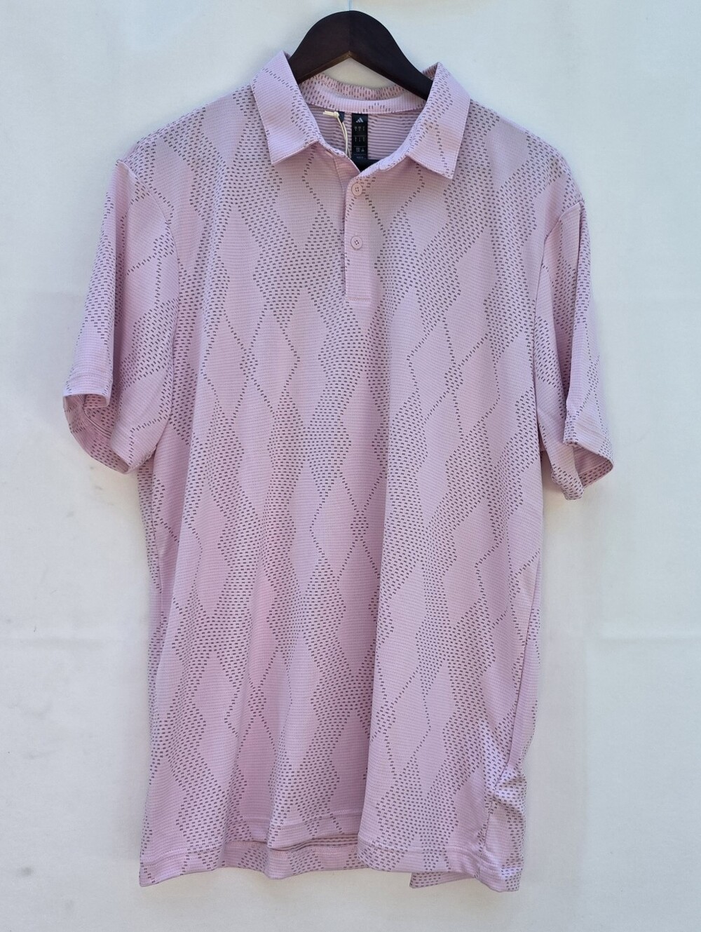 Adidas Ultimate365 Textured Golf Polo Shirt Clear Pink Men's L NWT